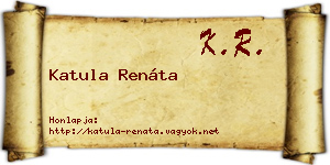 Katula Renáta névjegykártya